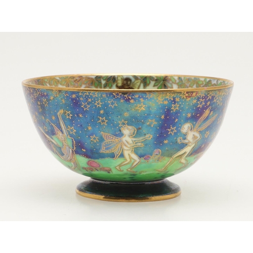 579 - WEDGWOOD FAIRYLAND LUSTRE BOWL. A small Wedgwood fairyland lustre bowl, the exterior in the 'Leapfro... 