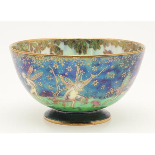 579 - WEDGWOOD FAIRYLAND LUSTRE BOWL. A small Wedgwood fairyland lustre bowl, the exterior in the 'Leapfro... 