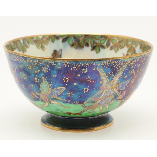 579 - WEDGWOOD FAIRYLAND LUSTRE BOWL. A small Wedgwood fairyland lustre bowl, the exterior in the 'Leapfro... 