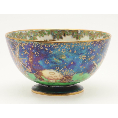 579 - WEDGWOOD FAIRYLAND LUSTRE BOWL. A small Wedgwood fairyland lustre bowl, the exterior in the 'Leapfro... 