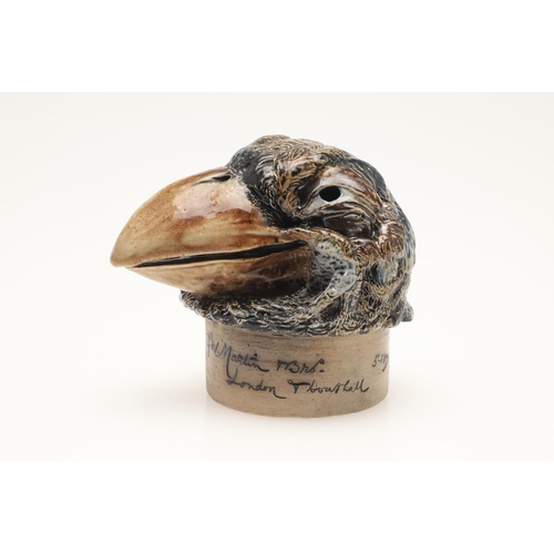 581 - MARTIN BROTHERS GROTESQUE BIRD - 'WALLY 'BIRD'. A large Martin Ware stoneware lidded jar by Robert W... 