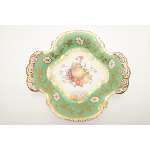 586 - 19THC PORCELAIN DESSERT SERVICE. Pattern No 3553, each painted to the centre with various fruits and... 