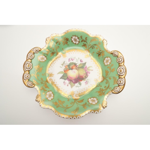 586 - 19THC PORCELAIN DESSERT SERVICE. Pattern No 3553, each painted to the centre with various fruits and... 