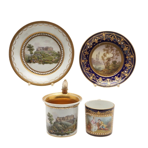 589 - MEISSEN CABINET CUP & SAUCER & SEVRES STYLE CUP & SAUCER. Including a Meissen cabinet cup and saucer... 