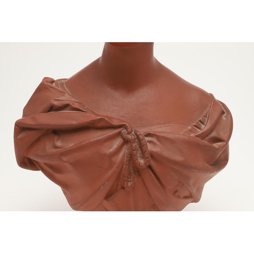 594 - ANTIQUE TERRACOTTA BUST - QUEEN VICTORIA. An interesting 19thc terracotta bust of Queen Victoria, th... 