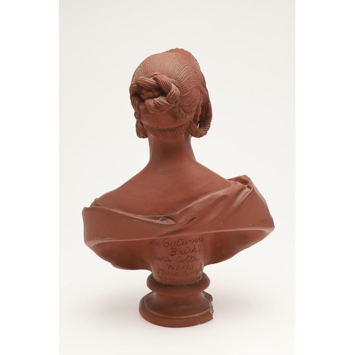 594 - ANTIQUE TERRACOTTA BUST - QUEEN VICTORIA. An interesting 19thc terracotta bust of Queen Victoria, th... 