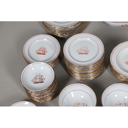 596 - SPODE TRADE WINDS - LARGE DINNER SERVICE. A large dinner service in the Trade Winds Red design, comp... 