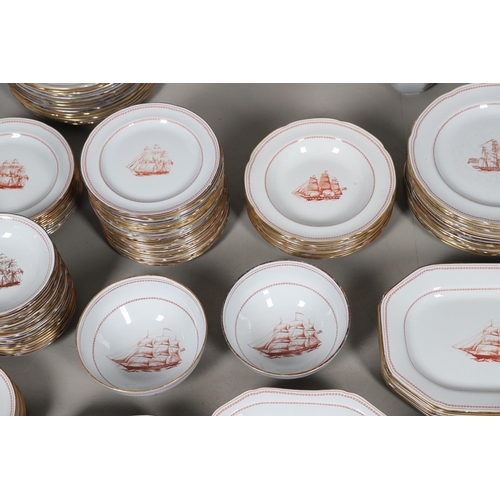 596 - SPODE TRADE WINDS - LARGE DINNER SERVICE. A large dinner service in the Trade Winds Red design, comp... 