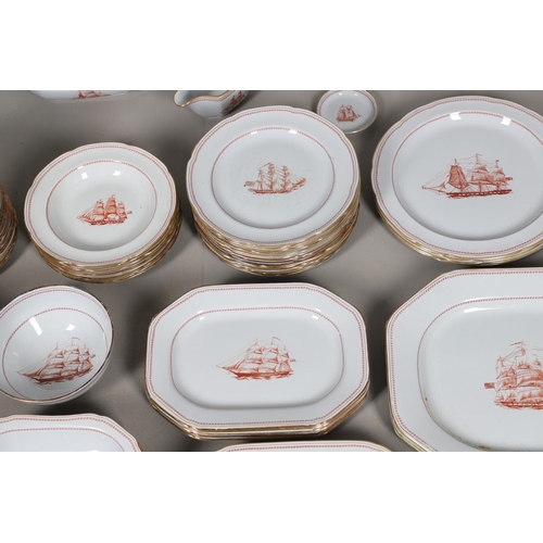 596 - SPODE TRADE WINDS - LARGE DINNER SERVICE. A large dinner service in the Trade Winds Red design, comp... 