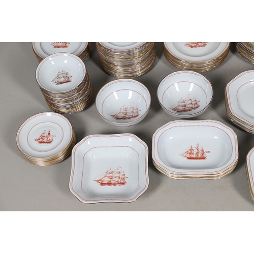 596 - SPODE TRADE WINDS - LARGE DINNER SERVICE. A large dinner service in the Trade Winds Red design, comp... 