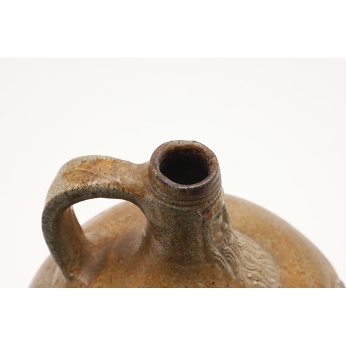 598 - ANTIQUE BELLAMINE JUG. Possibly 17thc or 18thc, a salt glazed bellamine jug with a mask below the ri... 