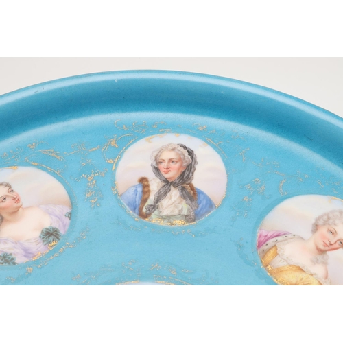 607 - PAIR OF SEVRES STYLE PORCELAIN CHARGERS - KING LOUIS XV. A pair of similar large porcelain chargers ... 