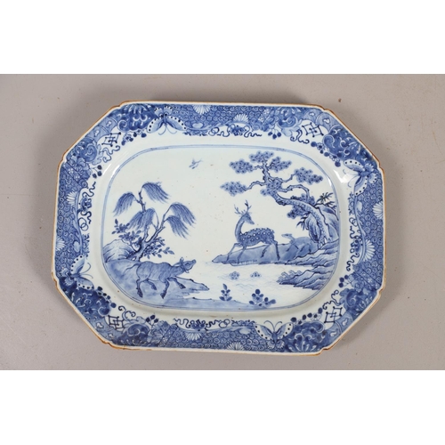 617 - 18THC CHINESE PORCELAIN PLATTER & OTHER ITEMS. Including an 18thc rectangular platter, painted with ... 