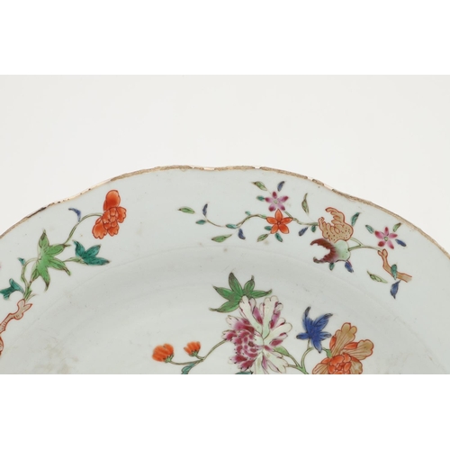 633 - 18THC CHINESE FAMILLE ROSE DISH - STAFFORD'S OF LONDON. A 18thc large dish, painted with flowers and... 