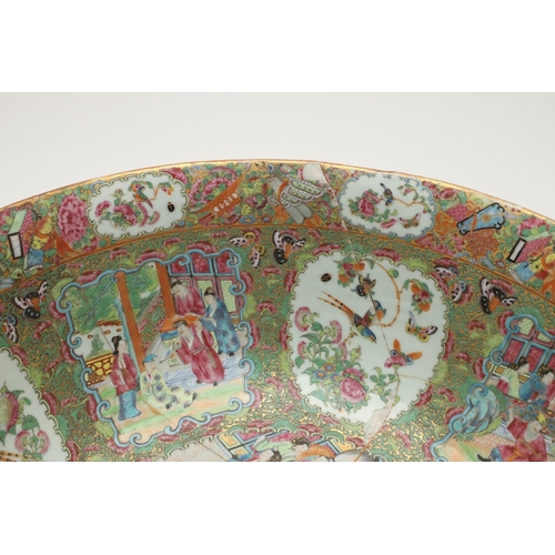 644 - LARGE CHINESE 19THC CANTONESE BOWL. An unusually large 19thc Cantonese bowl, painted with panels of ... 