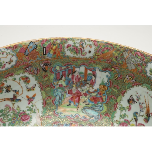 644 - LARGE CHINESE 19THC CANTONESE BOWL. An unusually large 19thc Cantonese bowl, painted with panels of ... 