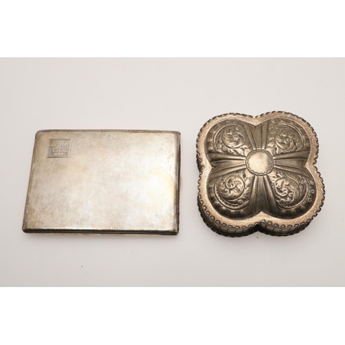 104 - AN EDWARDIAN SILVER CIGARETTE BOX. rectangular form, (cedarwood lining), the cover inscribed 