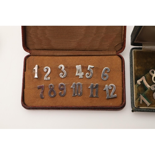 118 - A MIXED LOT OF COLLECTABLES. to include 2 cased sets of silver number markers (1-12), a silver bookm... 