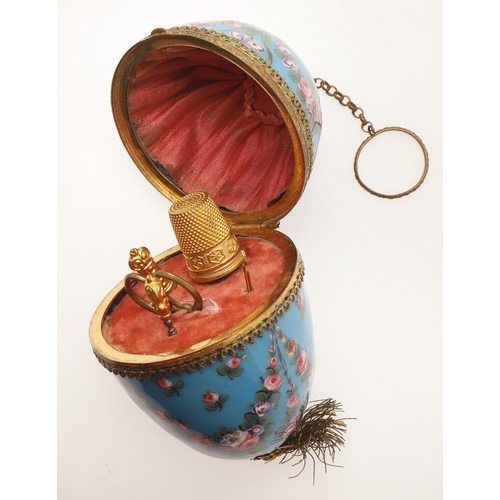 137 - AN ENAMEL SCENT BOTTLE HOLDER AND AN ETUI. the scent bottle holder with well painted panels of figur... 