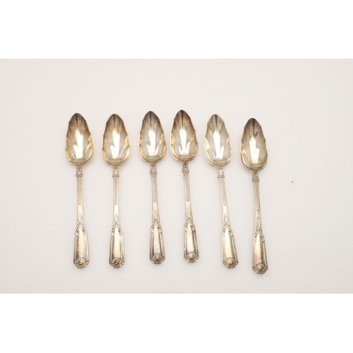 17 - A MIXED LOT OF SILVER FLATWARE. to include an 18th century silver mote spoon, initialled, a Russian ... 