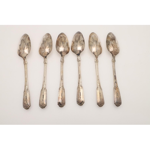 17 - A MIXED LOT OF SILVER FLATWARE. to include an 18th century silver mote spoon, initialled, a Russian ... 