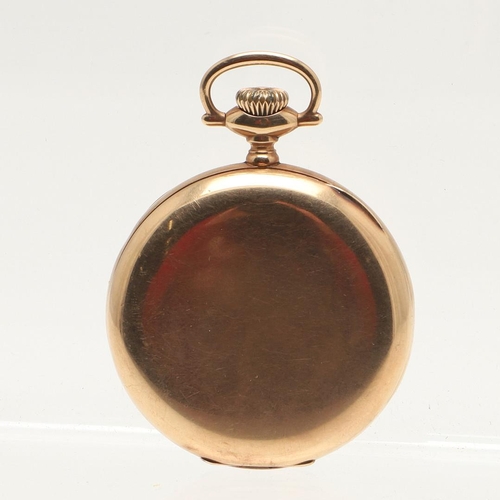 172 - A 14CT GOLD OPEN FACED POCKET WATCH BY ELGIN. the signed circular dial with Arabic numerals and subs... 