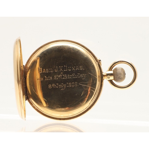 173 - AN 18CT GOLD FULL HUNTING CASED POCKET WATCH BY PARKINSON & FRODSHAM, 5 BUDGE ROW, LONDON. the signe... 