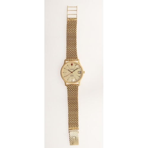 187 - A GENTLEMAN'S 18CT GOLD CONSTELLATION CHRONOMETER WRISTWATCH BY OMEGA. the signed gold coloured dial... 