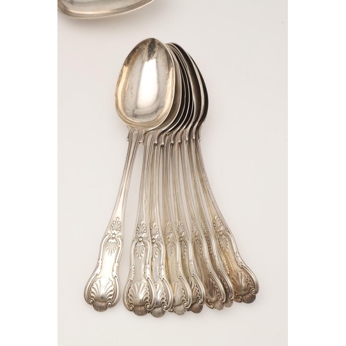 2 - A LATE VICTORIAN PART-CANTEEN OF KING'S PATTERN SILVER FLATWARE. to include 8 tablespoons, 11 table ... 