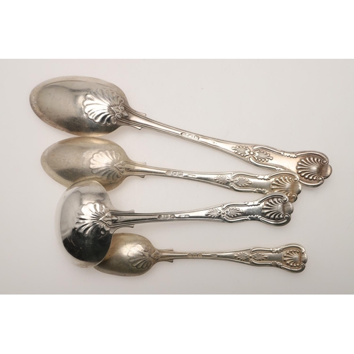 2 - A LATE VICTORIAN PART-CANTEEN OF KING'S PATTERN SILVER FLATWARE. to include 8 tablespoons, 11 table ... 