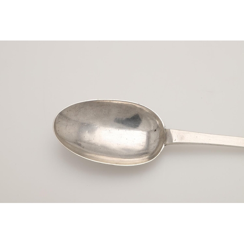 22 - A WILLIAM III SILVER TREFID SPOON. with a beaded rattail and scratch-engraved on the back of the ter... 