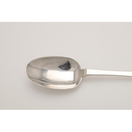 23 - A WILLIAM III SILVER TREFID SPOON. with a ribbed rattail and scratch-engraved on the back of the ter... 