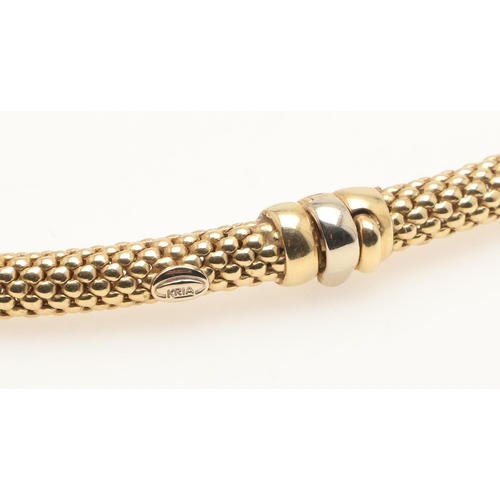 261 - AN 18CT GOLD WOVEN TUBULAR NECKLACE. 42.5cm long, 50 grams.