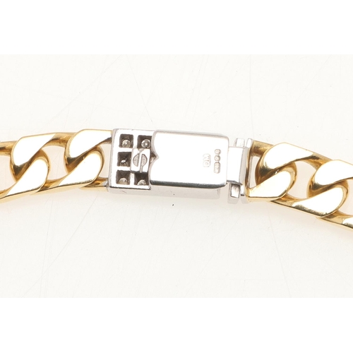 263 - AN 18CT GOLD AND DIAMOND NECKLACE CONVERTNG INTO TWO BRACELETS BY DAVID MORRIS. formed with sections... 