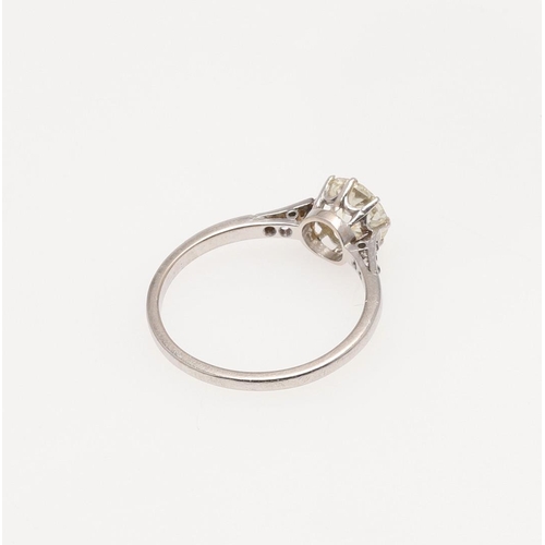 264 - A DIAMOND SOLITAIRE RING. the circular old brilliant-cut diamond weighs approximately 1.25 carats an... 