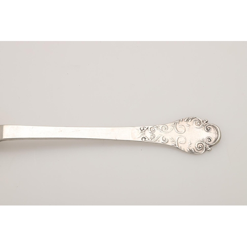 27 - A WILLIAM & MARY SILVER LACE-BACK TREFID SPOON. with a ribbed rattail and foliate scroll decoration,... 