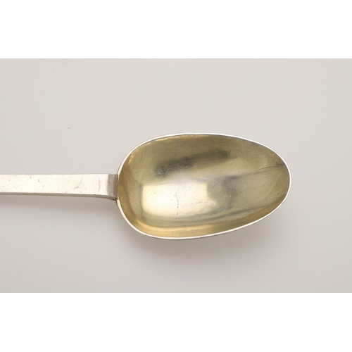 30 - A WILLIAM & MARY SILVERGILT TREFID SPOON. with a beaded rattail and scratch-engraved on the back of ... 