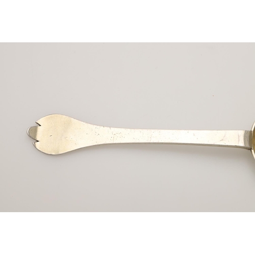 30 - A WILLIAM & MARY SILVERGILT TREFID SPOON. with a beaded rattail and scratch-engraved on the back of ... 