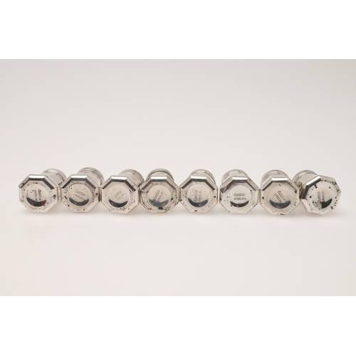 40 - A 20TH CENTURY CASED SET OF SIX SILVER TEA/ COFFEE SPOONS, BY GEORG JENSEN LTD. Cactus pattern (+ 2 ... 