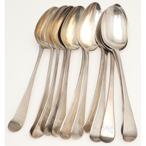 5 - MISCELLANEOUS SILVER FLATWARE. to include 12 table forks, 12 dessert forks and 2 Scottish toddy ladl... 