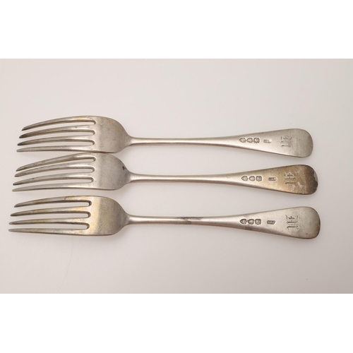 6 - SILVER FLATWARE & CUTLERY. to include 15 table forks and 6 dessert forks (Queen's pattern), crested,... 