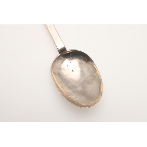 8 - A CHARLES II LACE-BACK SILVER TREFID SPOON. with a ribbed rattail, scratched on the back of the term... 