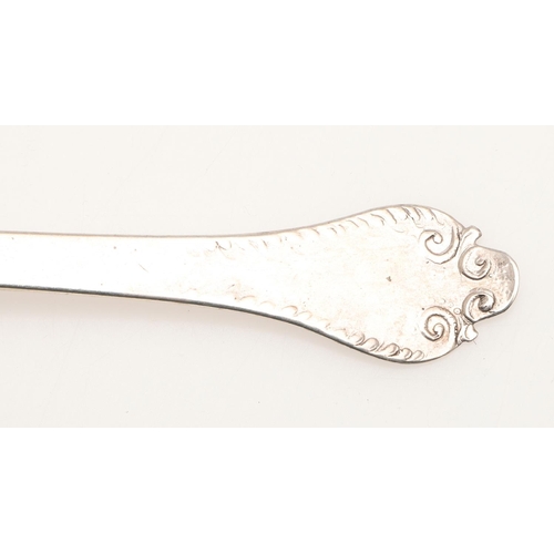 8 - A CHARLES II LACE-BACK SILVER TREFID SPOON. with a ribbed rattail, scratched on the back of the term... 