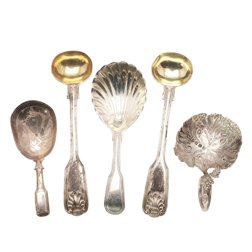 9 - A VICTORIAN SILVER NATURALISTIC CADDY SPOON. with a leaf bowl and an entwined fruiting vine handle, ... 