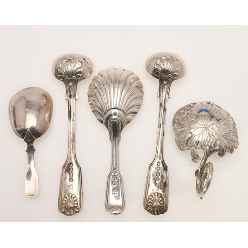 9 - A VICTORIAN SILVER NATURALISTIC CADDY SPOON. with a leaf bowl and an entwined fruiting vine handle, ... 