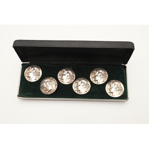 90 - SILVER BUTTONS:-. 6 cased sets of six buttons, 3 loose sets of six and 15 various buttons, mostly de... 