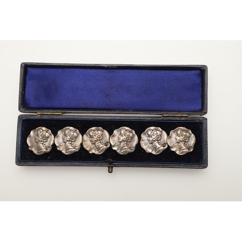 90 - SILVER BUTTONS:-. 6 cased sets of six buttons, 3 loose sets of six and 15 various buttons, mostly de... 