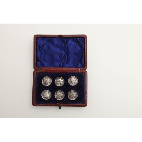 90 - SILVER BUTTONS:-. 6 cased sets of six buttons, 3 loose sets of six and 15 various buttons, mostly de... 