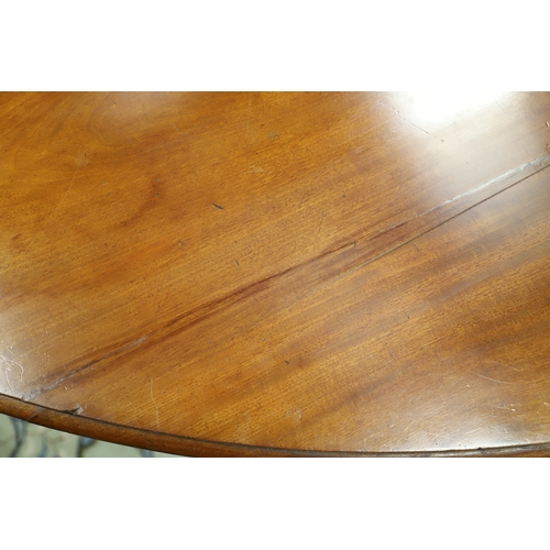 479 - A SUBSTANTIAL MID-19TH CENTURY MAHOGANY BREAKFAST TABLE. the circular top upon a heavily carved trif... 