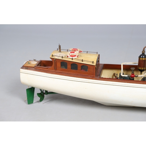 LARGE MODEL STEAM BOAT - 'MIRANDA'. A large steam driven model Steam ...